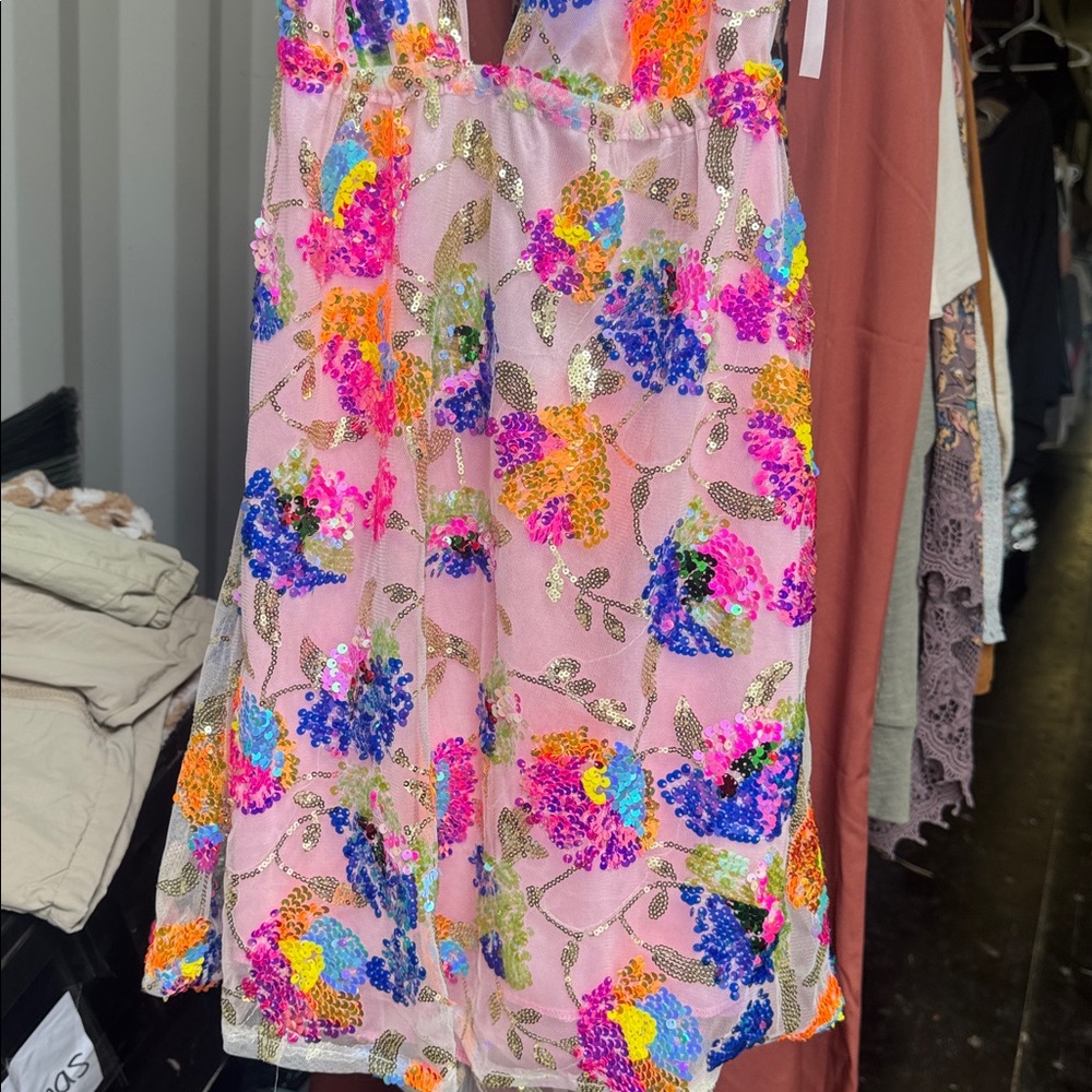 Floral sequin lined dress Piece - Picture 2 of 4